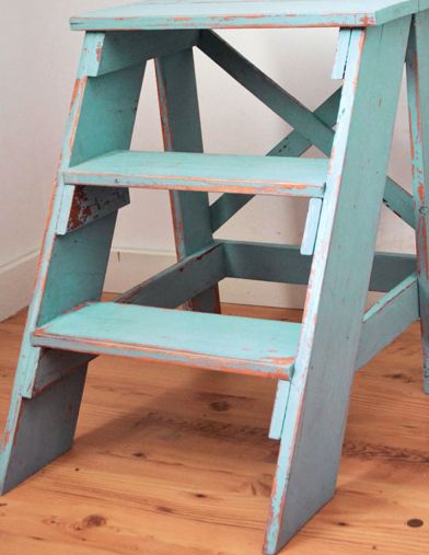 stool Step Stool For Bed, End Table Plans, Ladder Ideas, Staining Furniture, Wooden Step Stool, Step Ladder, Beginner Woodworking Projects, Diy Chair, Paint Furniture