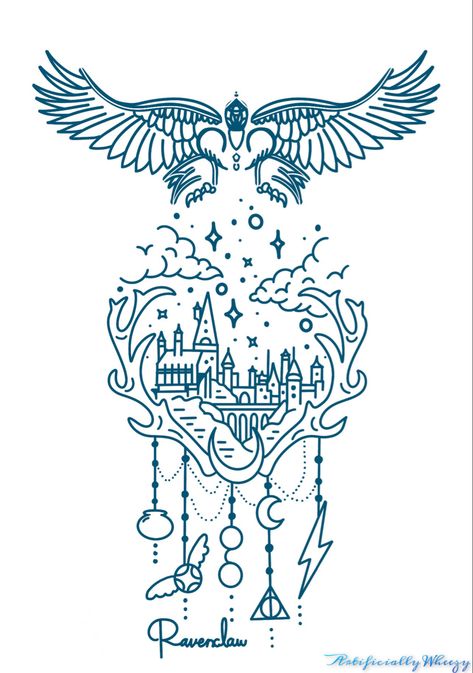 Harry Potter Aesthetic Drawing Ideas, Hogwarts Line Art, Ravenclaw Tattoo Minimalist, Harry Potter Line Art, Ravenclaw Tattoo, Harry Potter Stencils, Harry Potter Lines, Adventure Book Scrapbook, Back To Hogwarts