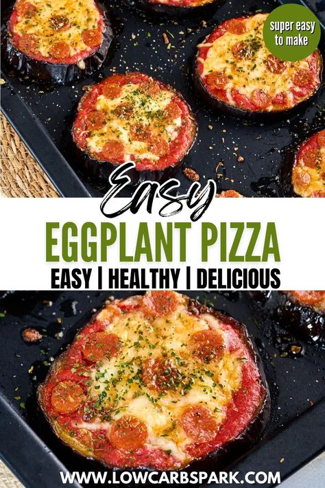 Easy Eggplant Pizza Eggplant Pizza Recipe, Fresh Basil Recipes, Recipe Eggplant, Eggplant Pizza, Easy Eggplant, Special Diet Recipes, Ketosis Recipes, Eggplant Recipes Easy, Eggplant Pizzas