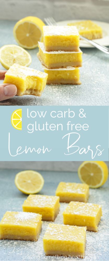 Low Carb Lemon Bars - Craving Something Healthy... Sugar Free Lemon Bars, Low Carb Lemon Bars, Gluten Free Lemon Bars, Sugar Free Maple Syrup, Sugar Free Low Carb, Gluten Free Sugar Free, Low Carb Gluten Free, Lemon Bars, Sugar Free Desserts