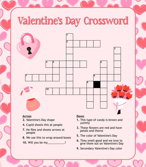 Valentines Day Crossword Puzzle Valentines Crossword Puzzle, Crossword For Boyfriend, Valentines Templates Printables, San Valentin Ideas Regalos Novio, Activities For Valentines Day, Valentines Day Templates, Valentines Day Gifts Diy, Valentines Template, Ideas De San Valentin