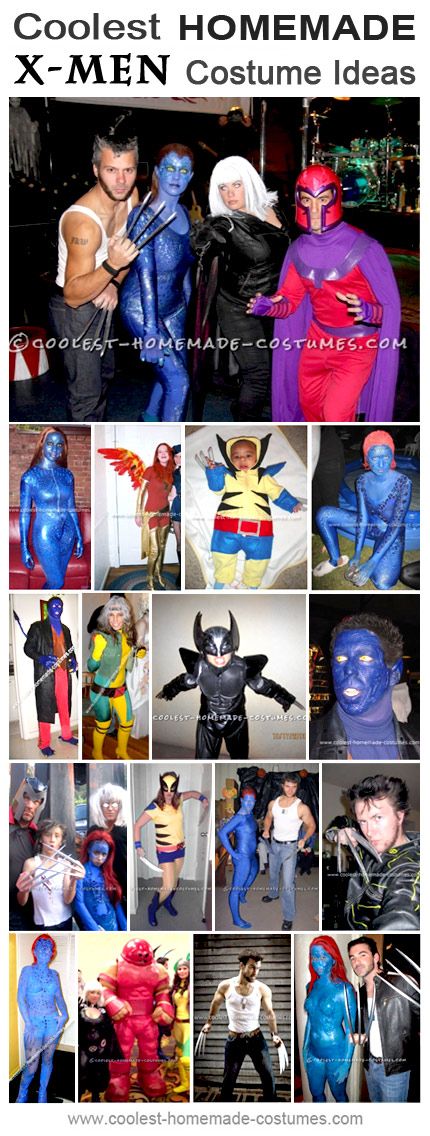 Homemade X-Men Costumes Collection - Coolest Halloween Costume Contest Xmen Family Costumes, X Men Costumes Women, Men Superhero Costumes, Xmen Costumes Family, X Men Group Costumes, X Men Family Costumes, X Men Halloween Costumes, Storm Xmen Diy Costume, Xmen Costumes