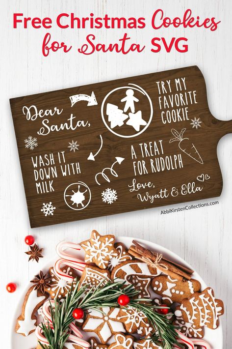 Free Christmas cookies for Santa SVG Cookies For Santa Tray Diy, Cookies For Santa Cricut, Treats For Santa Svg, Santa Cookie Tray Svg Free, Cookies For Santa Plate Cricut, Cookies For Santa Plate Svg Free, Cricut Santa Cookie Plate Svg Free, Santa Board Svg, Cookies For Santa Tray