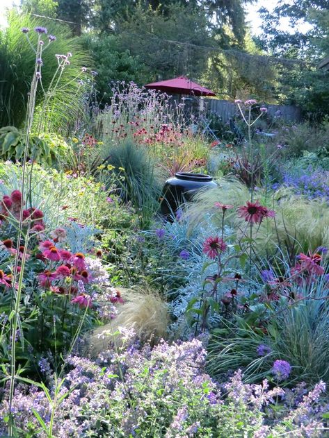 Small Cottage Garden Ideas, Prairie Garden, Sloped Garden, Modern Garden Design, Grasses Garden, Garden Shrubs, Have Inspiration, Front Yard Garden, Perennial Garden