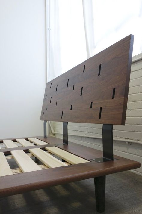 Modern Headboard, Bed Frame Design, Modern Platform Bed, King Or Queen, Rustic Bedroom, Steel Structure, King Beds, Platform Bed, Headboards For Beds