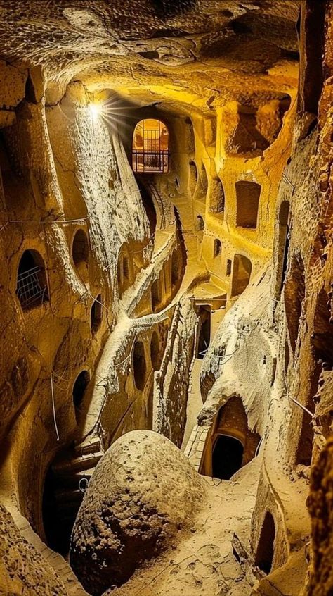 Ancient Underground City, Underground City, Cappadocia Turkey, Underground Cities, Ancient City, Historical Pictures, Beautiful Buildings, Ancient Cities, Archaeology