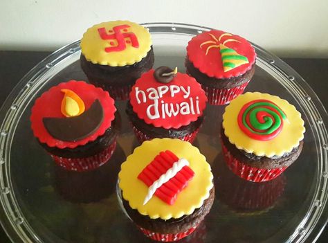 Diwali Cupcake Ideas, Diwali Cupcakes, Diwali Chocolates, Diwali Cookies, Indian Cakes, Diwali Crackers, Indian Cake, Diwali Gift Hampers, Diwali Sweets