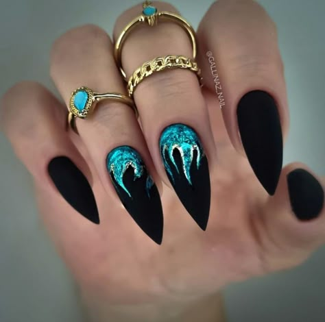 Hades Inspired Nails, Hades Nails Disney, Hades Nails, Goth Winter Nails, Villain Nails, Birthday Nail Art, Fish Mooney, Matte Acrylic Nails, Nail Bling