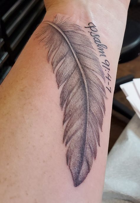 Psalm 91 Tattoos For Women, Psalm 91 4 Tattoo, Psalm 91 Tattoo, Psalms 91 4, Psalm 91 4, Faith Tattoo, 4 Tattoo, Liquid Metal, Psalm 91