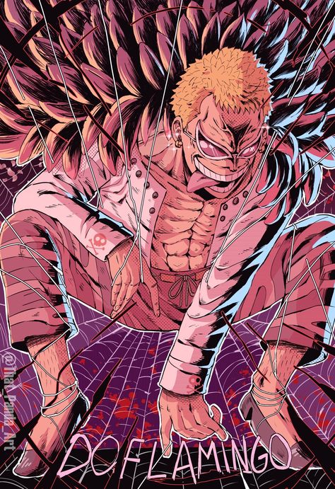 Don Quixote Doflamingo, Don·quixote Doflamingo, Busy Man, Doflamingo Wallpaper, Heavenly Demon, Donquixote Doflamingo, One Piece Photos, One Piece Cartoon, Greatest Villains