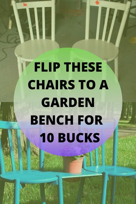 Give your old chairs a whole new look and vibe with this fabulous bench project. Create the outdoor seating you're going to love with this fabulous upcycle projects. #diy #upcycle #hometalk #chairs Outdoor Shower Fixtures, Backyard Sandbox, Easy Backyard Diy, Rustic Outdoor Decor, Garden Bench Diy, Shiplap Wall Diy, Diy Bench Outdoor, Backyard Playhouse, Diy Entryway