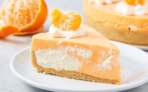 This No-Bake Cheesecake Tastes Exactly Like A Creamsicle! Delish Creamsicle Pie, Creamsicle Cheesecake, Orange Cheesecake, Holiday Hosting, Dessert Spread, Bake Cheesecake, Easy No Bake Desserts, Bake Dessert, Orange Creamsicle