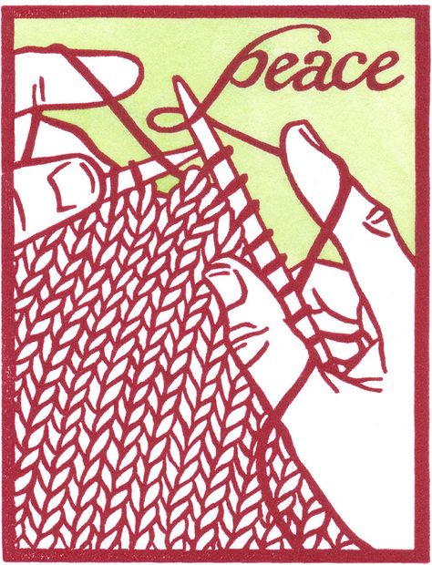 Knitting illustration by Chandler O'Leary Knitting Quotes, Knitting Humor, Knit Art, Knitted Wit, Craft Club, Christmas Postcard, Christmas Knitting, Diy Holiday, Knitting Inspiration