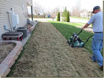 Landscaping 2013 020 Thatching Lawn, How To Get Rid Of Crab Grass In Lawn, How To Reseed Your Lawn, Spring Cleaning Yard, Reseeding Lawn, Dethatching Lawn, Overseeding Lawn, How To Fix Patchy Grass Lawn, Lawn Repair