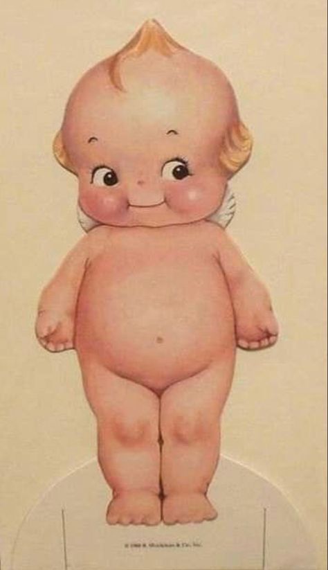 Kewpie Tattoo, Kewpie Art, Cupie Dolls, Paper Doll Clothes, Retro Paper, Doll Drawing, Kewpie Doll, Angel Drawing, Spooky Tattoos