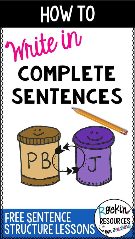 Great teaching tips and ideas for writing in complete sentences and using subjects and predicates!  Subjects and predicates go together like peanut butter and jelly!  This is a series of writing lessons with links to other sentence structure activities. Complete Sentences Activities, Teaching Sentence Structure, Sentence Structure Activities, Teaching Sentences, Ideas For Writing, Writing Complete Sentences, Writing Mini Lessons, Sentence Activities, 3rd Grade Writing