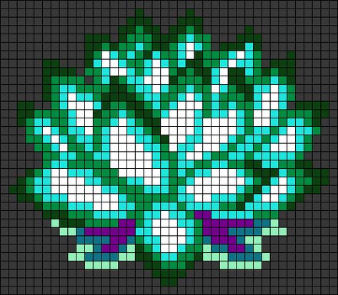 Pixel Art Pattern Plants, Lotus Flower Leaves, Flower Pixel Art, Pixel Blanket, Perler Bead Mario, Rose Cross Stitch Pattern, Mural Art Design, Autumn Cross Stitch Patterns, Graph Paper Drawings