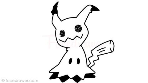 how to draw mimikyu step 12 Pokemon Tattoo Mimikyu, Mimikyu Tattoo Ideas, Simple Pokemon Tattoo, Mimikyu Tattoo, Pokemon Step By Step, Snorlax Pokemon, Pokemon Tattoos, Pikachu Tattoo, Simple Tats