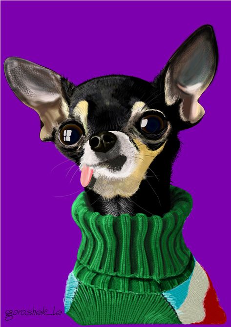 Hiphop Illustration, Chihuahua Drawing, Dog Caricature, Chihuahua Art, Chihuahua Mom, Dog Chihuahua, Painted Bags, Chihuahua Love, Chihuahua Puppies