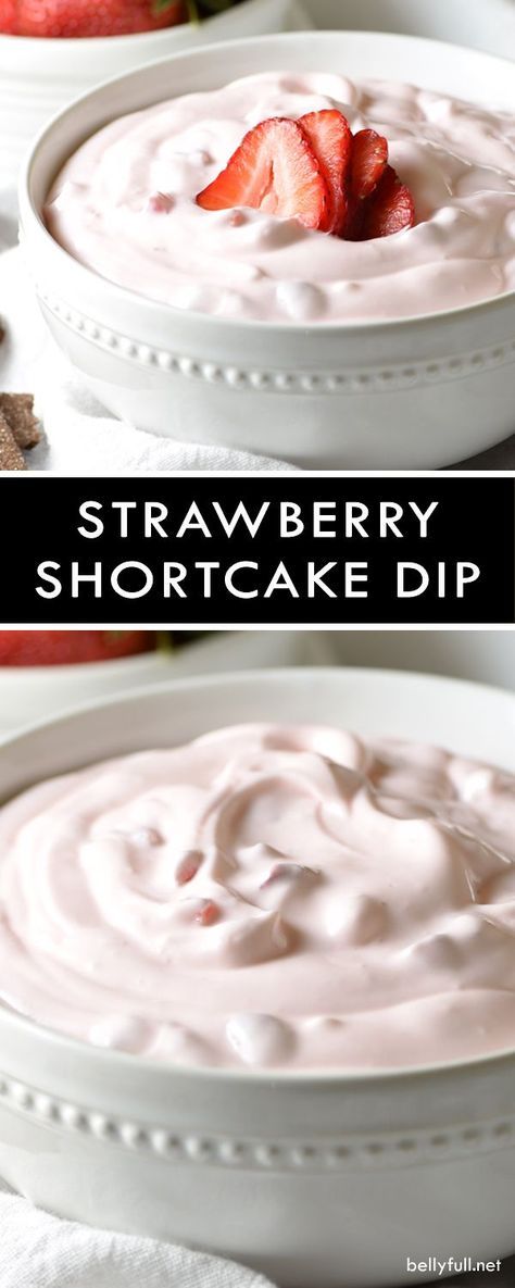 This sweet and silky Strawberry Shortcake Dip calls for only 6 ingredients and 10 minutes of prep time. Great for parties! Strawberry Shortcake Dip, Sweet Dips Recipes, Dessert Dip Recipes, Chips Dip, Fruit Dips Recipes, Cheesecake Dip, Sweet Dips, Dip Recipes Easy, Dessert Dips