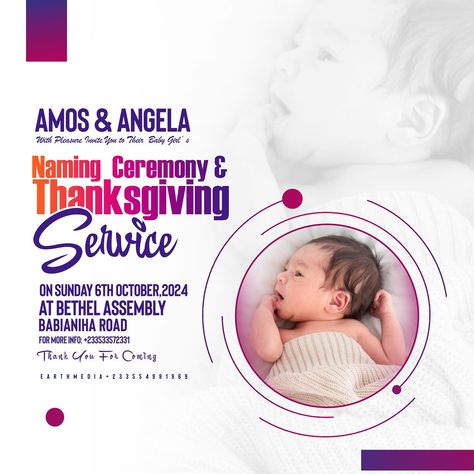 Child dedication flyer design Naming Ceremony Flyer Design, Child Dedication Flyer Design, Geometric Patterns Drawing, Patterns Drawing, Thanksgiving Service, Wallpaper Earth, Naming Ceremony, Branding Photos, Community Building