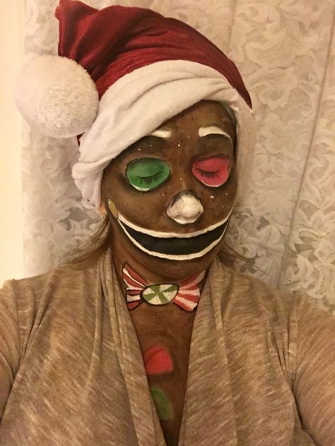 Gingerbread man makeup Gingerbread Man Makeup Look, Gingerbread Man Makeup, Theater Makeup, Theatre Makeup, Holiday Costumes, Makeup Stuff, Male Makeup, Sfx Makeup, Christmas Makeup