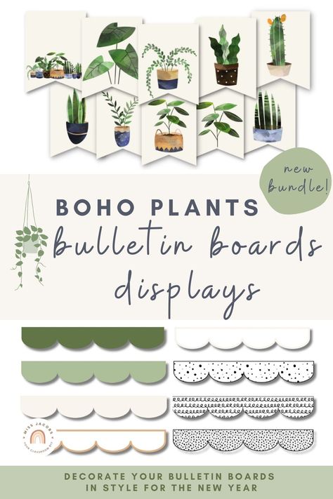 Add a breath of fresh air to your classroom with my brand-new, modern Boho Plants Classroom Decor Bundle - the perfect splash of nature and warmth for your Classroom! Designed using minimalist, neutral tones and rustic boho plant imagery, this range will bring your classroom to life whilst adding a calm and homey feel, making it perfect for all grade levels and seasons! Boho Green Classroom Decor, Preschool Classroom Decor Nature, Earthy Tone Classroom, Plants Classroom Decor, Plant Boho Classroom, Plant Themed Office, Earth Theme Classroom, Boho Greenery Classroom Theme, Plant Themed Classroom Bulletin Boards