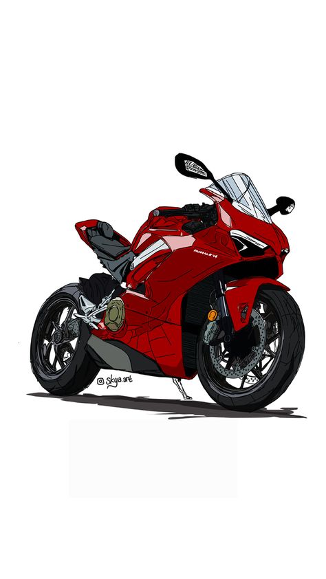 Motorbike Painting, Ducati Art, Motorbike Illustration, Bike Painting, Motorbike Art, Biker Photography, Image Moto, Motorcycle Drawing, Bike Drawing