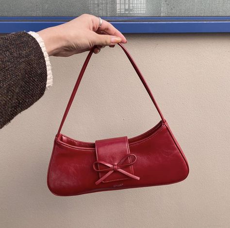 ttmab red bow baguette bag Cheap Trendy Red Baguette Bag, Red Accessories Aesthetic, Red Trendy Baguette Shoulder Bag, Red Vintage Bag, Red Baguette Bag For Shopping, Red Baguette Bag With Adjustable Strap, Elegant Red Baguette Bag, Red Baguette Bag, Cherry Red Bag