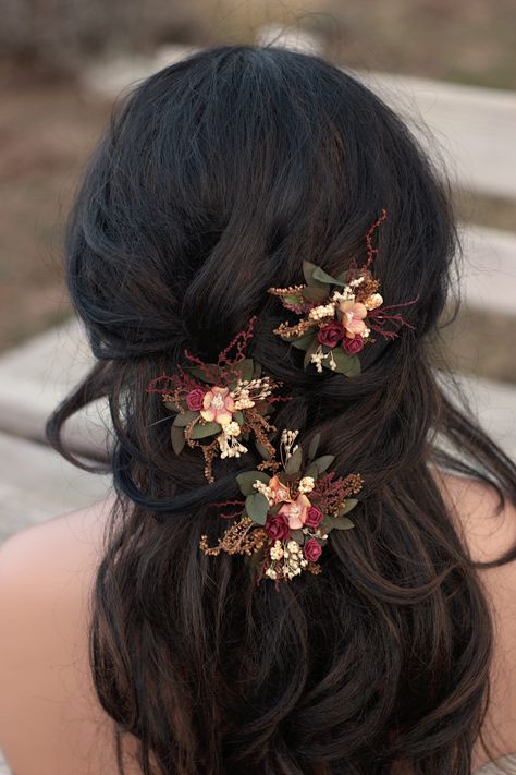 Flower Bracelet Wedding, Erin Williams, Wedding Barrettes, Handmade Hair Clip, Floral Accessories Hair, Hair Wreath, Flower Hair Comb, Hair Comb Wedding, Jan 11