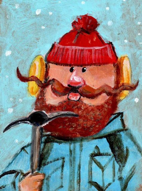 Lumberjack Breakfast, Rudolph Party, Rudolph Characters, Yukon Cornelius, Draw Christmas, Rhyme Or Reason, Ceramic Glazing, Vintage Christmas Photos, Christmas Paintings On Canvas