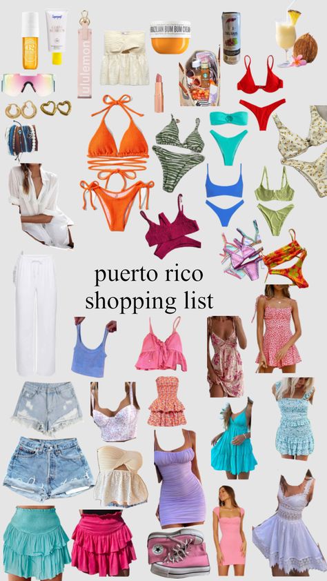 Puerto Rico Vacay Outfits, Carribean Summer Outfits, Pr Vacation Outfits, Puerto Rico Summer Outfits, Trip To Puerto Rico Outfits, Outfit Ideas For Dominican Republic, Where To Get Affordable Bikinis, Puerto Rico Outfits Shein, Puerto Rico Outfit Ideas