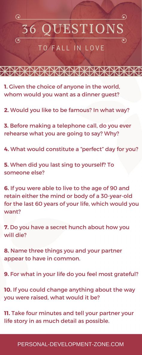 The New York Times lists the "36 questions to fall in love". So, if you want to fall in love or simply to make your love even stronger, read and answer to these powerful questions... Relationships goals | Personal development | self growth | communication #personaldevelopment #communication #relationships #selfgrowth #selfdiscovery #selfimprovement #relationshipgoals 35 Questions To Fall In Love, Question To Fall In Love, Love Questions Relationships, 30 Questions To Fall In Love, Questions To Make Him Fall For You, Make Someone Fall In Love With You, Questions To Make Someone Fall For You, 36 Questions To Fall In Love, This Or That Questions Relationships