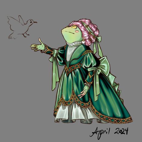 new frog dress! Actually idk if she is a frog or a toad haha but she also gets a shawl option being an amphibian probably gets cold really easily. #digitalart #characterdesign Frog Dress, Frog Drawing, Toad, Amphibians, Shawl, Cool Art, Digital Art, Character Design, Drawings