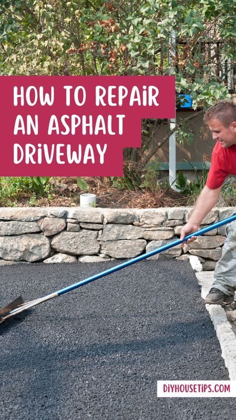 Fixing your asphalt driveway just got easier! Learn how to repair an asphalt driveway step by step. Say goodbye to cracks and potholes and enjoy a smooth, durable surface. 🛠️🏡 #DrivewayRepair #DIYHomeImprovement #PavingTips #Driveway Repair Cracked Concrete, Driveway Repair, Asphalt Driveway, Concrete Driveways, Diy Home Repair, Diy Home Improvement, Fix You, Home Repair, Driveway