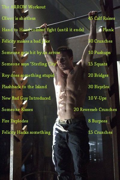 Arrow Tv Show Workout #fitness #workout #Arrow Arrow Workout, Netflix Workout, Arrow Tv Show, Tv Show Workouts, Movie Workouts, Tv Workouts, Superhero Workout, Mysterious Island, The Mysterious Island