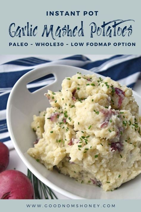 Instant Pot Garlic Mashed Potatoes, Low Fodmap Diet Recipes, Fodmap Diet Recipes, Garlic Mashed Potatoes, Garlic Mashed, Low Fodmap Diet, Instant Pot Dinner Recipes, Fodmap Recipes, Paleo Dinner