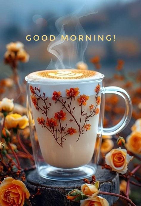 Good Morning Fall Coffee, Fall Good Morning, Autumn Good Morning, Good Morning Coffee Quotes, Good Morning Fall Images, Baby Humor, Morning Autumn, Coffee Cartoon, Good Morning Greeting Cards