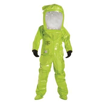 Tychem® 10000 Encapsulated Level A Suits with Flat Back & Front Entry Car Safety Kit, Hazmat Suit, Lime Yellow, Wide Face, Safety Clothing, Protective Gear, Protective Clothing, Shoe Covers, Personal Protective Equipment