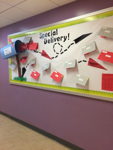 Letter Writing Bulletin Board Ideas, Bulletin Boards For Workplace, Post Office Bulletin Board Ideas, Mailbox Bulletin Board Ideas, Information Boards Ideas, Letter Bulletin Board Ideas, 3 D Bulletin Board Ideas, Marketing Bulletin Board Ideas, Lesson Plan Bulletin Board