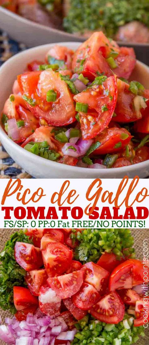 Pico de Gallo Salad - Cooking Made Healthy Tomatoes And Jalapenos, Ww Salads, Best Fruit Salad, Baked Chicken With Mayo, Low Card, Points Recipes, Chinese Recipes, Tomato Recipes, Mexican Recipes