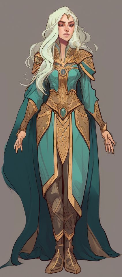 Pathfinder Character Ideas, Sorceress Outfit Character Design, Human Sorcerer Female Dnd, Human Cleric Dnd Female, Fantasy Sorceress Outfit, Female Cleric Art, Elf Sorcerer Female Dnd, Kalashtar Cleric, Elf Noblewoman