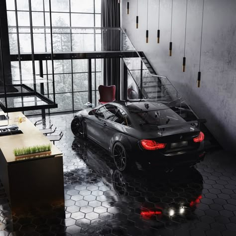 Bachelors Pad, Aesthetic Cars Wallpaper, Rv Garages, Bmw M4 Gts, Garage Inspiration, Car Render, Garage Goals, Industrial Garage, Euro Trash