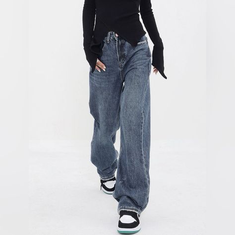 Composition: 100% Cotton Design:Plain Fit Type:Oversized Material:Denim Occasion:Leisure Pants Length: Long Pants Sheer:No Stretch:None Style: Casual Thickness:Regular Msrp$49 Jeans And Jordans, Black Baggy Jeans, Jeans Large, Denim Wide Leg, Jean Large, Pants Length, Wide Leg Denim, Baggy Jeans, Long Pants