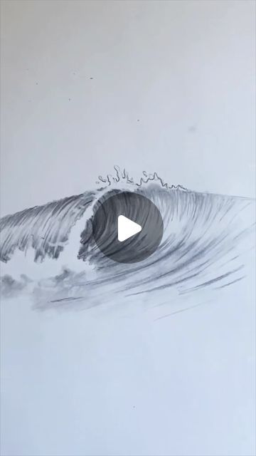 Ocean Waves Art Illustration, Ocean Drawing Tutorial, How To Draw A Surfboard, How To Draw Ocean Waves, How To Draw The Ocean, How To Draw Waves Easy, Sea Scape Drawing, How To Draw Sea, Water Waves Drawing