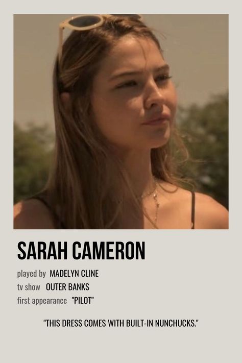 Sarah Cameron Drawing, Cameron Name, Bank Quotes, Aesthetic Character, Polaroid Aesthetic, Polaroid Posters, Sarah Cameron, Character Poster, The Pogues