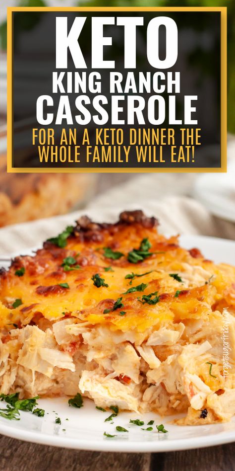 Tortillas Keto, Easy Keto Casserole, King Ranch Casserole, Ranch Casserole, Keto Chicken Casserole, Keto Tortillas, Keto Casserole, Low Carb Casseroles, Keto Lunch