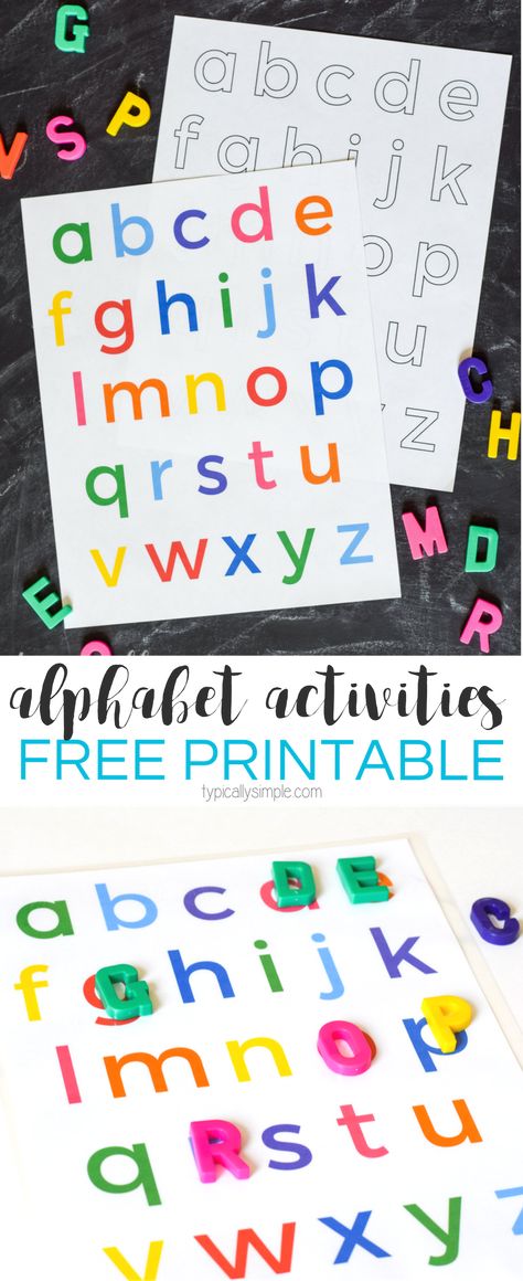 Use this free printable of the lowercase letters to help build letter awareness through alphabet activities, matching games, and more. Lowercase Letters Printable, Printables Organizational, Letters Printable, Letter Recognition Activities, Preschool Alphabet, Abc Activities, Alphabet Activities Preschool, Teaching The Alphabet, Alphabet A