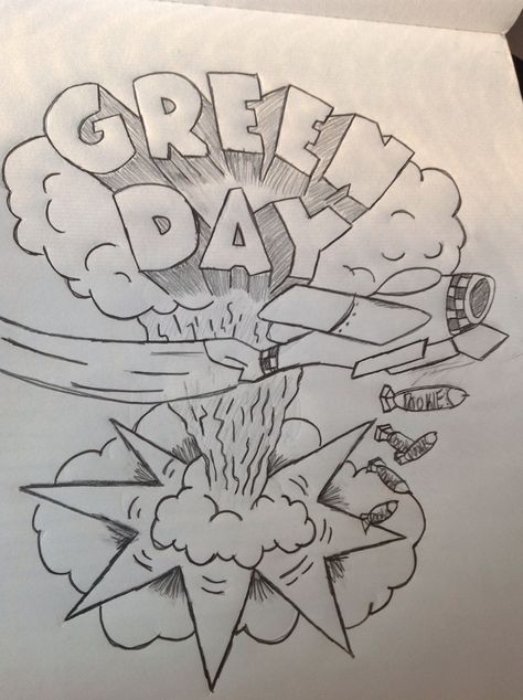 Green Day! Dookie! Best Band Ever! Green Day Drawings Easy, Green Day Painting, Rock Band Drawings, Rock Music Drawing, Green Day Drawings, Band Doodles, Green Day Art, Band Paintings, Green Day Tattoo