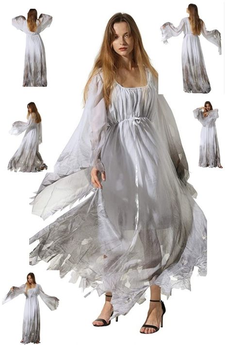 Best Halloween costume ideas, halloween costume for women, halloween, ghost dress for women. Ghost Dresses, Ghost Halloween Costume, Plus Size Halloween Costume, Plus Size Costume, Ghost Costume, Scary Costumes, Costume Parties, Gothic Victorian, Plus Size Halloween